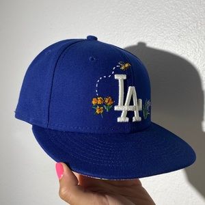 LA Baseball hat watercolor floral